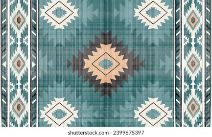 Patrón sin fisuras del vector tribal navajo. Ornamento nativo americano. Decoración de estilo étnico suroeste. Ornamento geométrico Boho. Patrón veloz. manta mexicana, alfombra. Ilustración de alfombra tejida
