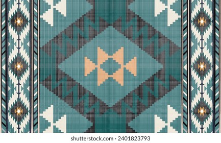 Navajo tribal vector seamless pattern. Native American ornament. Ethnic South Western decor style. Boho geometric ornament. Mexican blanket, rug. Woven