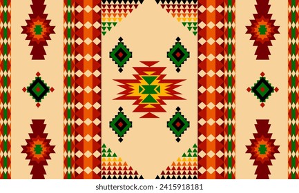 Navajo tribal vector seamless pattern. Native American ornament. Ethnic South Western decor style. Boho geometric ornament. Vector seamless pattern. Mexican blanket, rug. Woven carpet illustration.