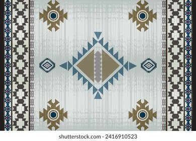 Navajo tribal vector seamless pattern. Native American ornament. Ethnic South Western decor style. Boho geometric ornament. Vector seamless pattern. Mexican blanket, rug. Woven carpet illustration