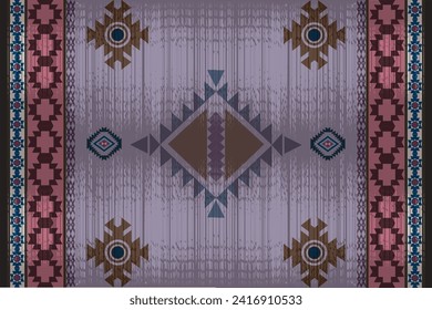 Navajo tribal vector seamless pattern. Native American ornament. Ethnic South Western decor style. Boho geometric ornament. Vector seamless pattern. Mexican blanket, rug. Woven carpet illustration