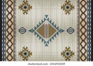 Navajo tribal vector seamless pattern. Native American ornament. Ethnic South Western decor style. Boho geometric ornament. Vector seamless pattern. Mexican blanket, rug. Woven carpet illustration