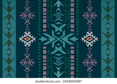 Navajo tribal vector seamless pattern. Native American ornament. Ethnic South Western decor style. Boho geometric ornament. Vector seamless pattern. Mexican blanket, rug. Woven carpet illustration