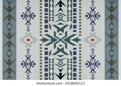 Navajo tribal vector seamless pattern. Native American ornament. Ethnic South Western decor style. Boho geometric ornament. Vector seamless pattern. Mexican blanket, rug. Woven carpet illustration