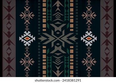 Navajo tribal vector seamless pattern. Native American ornament. Ethnic South Western decor style. Boho geometric ornament. Vector seamless pattern. Mexican blanket, rug. Woven carpet illustration