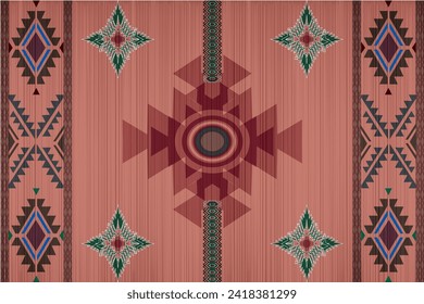 Navajo tribal vector seamless pattern. Native American ornament. Ethnic South Western decor style. Boho geometric ornament. Vector seamless pattern. Mexican blanket, rug. Woven carpet illustration