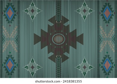 Navajo tribal vector seamless pattern. Native American ornament. Ethnic South Western decor style. Boho geometric ornament. Vector seamless pattern. Mexican blanket, rug. Woven carpet illustration