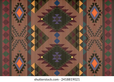 Navajo tribal vector seamless pattern. Native American ornament. Ethnic South Western decor style. Boho geometric ornament. Vector seamless pattern. Mexican blanket, rug. Woven carpet illustration