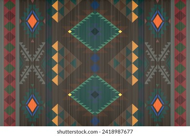 Navajo tribal vector seamless pattern. Native American ornament. Ethnic South Western decor style. Boho geometric ornament. Vector seamless pattern. Mexican blanket, rug. Woven carpet illustration