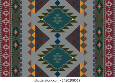 Navajo tribal vector seamless pattern. Native American ornament. Ethnic South Western decor style. Boho geometric ornament. Vector seamless pattern. Mexican blanket, rug. Woven carpet illustration