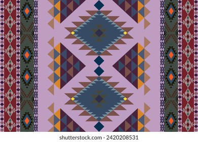 Navajo tribal vector seamless pattern. Native American ornament. Ethnic South Western decor style. Boho geometric ornament. Vector seamless pattern. Mexican blanket, rug. Woven carpet illustration