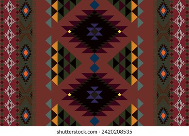 Navajo tribal vector seamless pattern. Native American ornament. Ethnic South Western decor style. Boho geometric ornament. Vector seamless pattern. Mexican blanket, rug. Woven carpet illustration