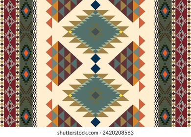 Navajo tribal vector seamless pattern. Native American ornament. Ethnic South Western decor style. Boho geometric ornament. Vector seamless pattern. Mexican blanket, rug. Woven carpet illustration