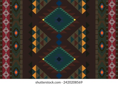 Navajo tribal vector seamless pattern. Native American ornament. Ethnic South Western decor style. Boho geometric ornament. Vector seamless pattern. Mexican blanket, rug. Woven carpet illustration