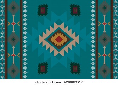 Navajo tribal vector seamless pattern. Native American ornament. Ethnic South Western decor style. Boho geometric ornament. Vector seamless pattern. Mexican blanket, rug. Woven carpet illustration