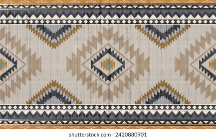 Navajo tribal vector seamless pattern. Native American ornament. Ethnic South Western decor style. Boho geometric ornament. Vector seamless pattern. Mexican blanket, rug. Woven carpet illustration