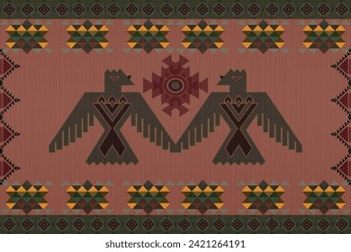 Navajo tribal vector seamless pattern. Native American ornament. Ethnic South Western decor style. Boho geometric ornament. Vector seamless pattern. Mexican blanket, rug. Woven carpet illustration