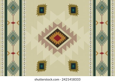 Navajo tribal vector seamless pattern. Native American ornament. Ethnic South Western decor style. Boho geometric ornament. Vector seamless pattern. Mexican blanket, rug. Woven carpet illustration