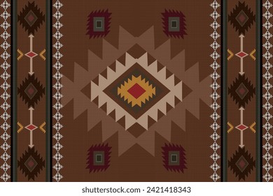 Navajo tribal vector seamless pattern. Native American ornament. Ethnic South Western decor style. Boho geometric ornament. Vector seamless pattern. Mexican blanket, rug. Woven carpet illustration