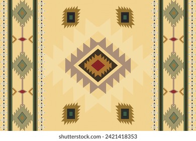 Navajo tribal vector seamless pattern. Native American ornament. Ethnic South Western decor style. Boho geometric ornament. Vector seamless pattern. Mexican blanket, rug. Woven carpet illustration