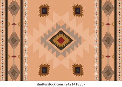 Navajo tribal vector seamless pattern. Native American ornament. Ethnic South Western decor style. Boho geometric ornament. Vector seamless pattern. Mexican blanket, rug. Woven carpet illustration