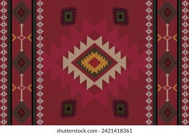 Navajo tribal vector seamless pattern. Native American ornament. Ethnic South Western decor style. Boho geometric ornament. Vector seamless pattern. Mexican blanket, rug. Woven carpet illustration