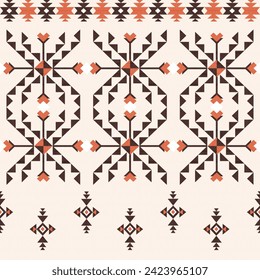 Navajo tribal vector seamless pattern. Native American ornament. Ethnic South Western decor style. Boho geometric ornament. Vector seamless pattern. Mexican blanket, rug. Woven carpet illustration.