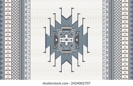 Navajo tribal vector seamless pattern. Native American ornament. Ethnic South Western decor style. Boho geometric ornament. Vector seamless pattern. Mexican blanket, rug. Woven carpet illustration sto