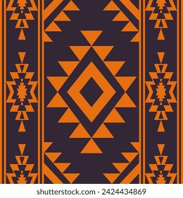 Navajo tribal vector seamless pattern. Native American ornament. Ethnic South Western decor style. Boho geometric ornament. Vector seamless pattern. Mexican blanket, rug. Woven carpet illustration.