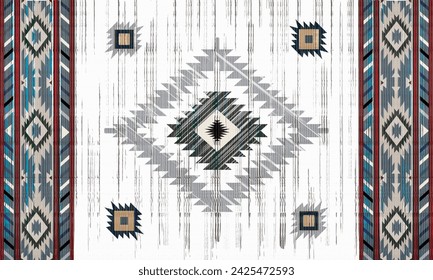 Navajo tribal  vector seamless pattern. Native American ornament. Ethnic South Western decor style. Boho geometric ornament. pattern. Mexican blanket, rug. Woven carpet illustration