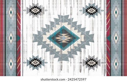 Navajo tribal  vector seamless pattern. Native American ornament. Ethnic South Western decor style. Boho geometric ornament. pattern. Mexican blanket, rug. Woven carpet illustration