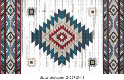 Navajo tribal vector seamless pattern. Native American ornament. Ethnic South Western decor style. Boho geometric ornament. pattern. Mexican blanket, rug. Woven carpet illustration