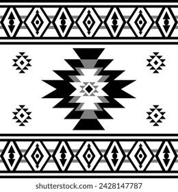 Navajo tribal vector seamless pattern. Native American ornament. Ethnic South Western decor style. Boho geometric ornament. Vector seamless pattern. Mexican blanket, rug. Woven carpet illustration.