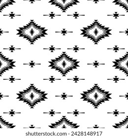 Navajo tribal vector seamless pattern. Native American ornament. Ethnic South Western decor style. Boho geometric ornament. Vector seamless pattern. Mexican blanket, rug. Woven carpet illustration.