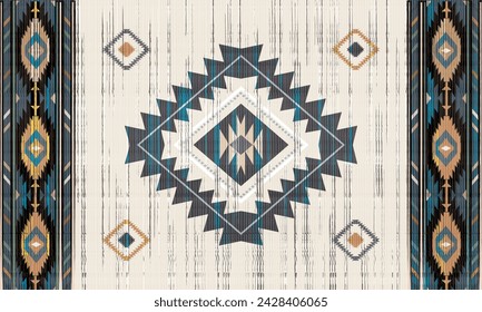 Navajo tribal vector seamless pattern. Native American ornament. Ethnic South Western decor style. Boho geometric ornament. pattern. Mexican blanket, rug. Woven carpet illustration	
