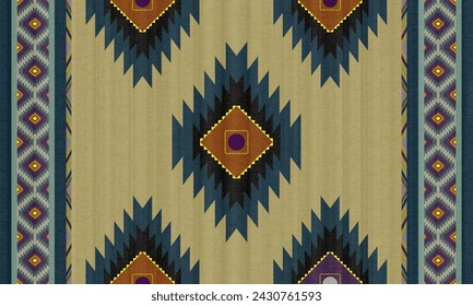 Navajo tribal vector seamless pattern. Native American ornament. Ethnic South Western decor style. Boho geometric ornament. Vector seamless pattern. Mexican blanket, rug. Woven carpet illustration