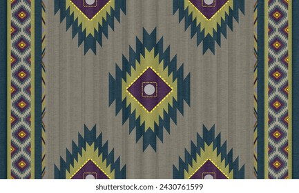 Navajo tribal vector seamless pattern. Native American ornament. Ethnic South Western decor style. Boho geometric ornament. Vector seamless pattern. Mexican blanket, rug. Woven carpet illustration