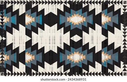 Navajo tribal vector seamless pattern. Native American ornament. Ethnic South Western decor style. Boho geometric ornament. Vector seamless pattern. Mexican blanket, rug. Woven carpet illustration	
