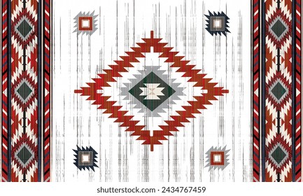 Navajo tribal vector seamless pattern. Native American ornament. Ethnic South Western decor style. Boho geometric ornament. Vector seamless pattern. Mexican blanket, rug. Woven carpet illustration
