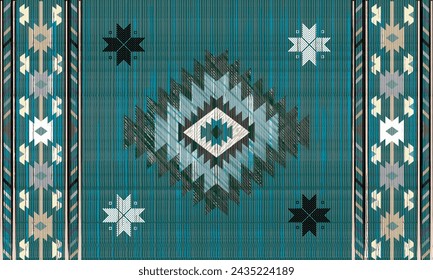 Navajo tribal vector seamless pattern. Native American ornament. Ethnic South Western decor style. Boho geometric ornament. Vector seamless pattern. Mexican blanket, rug. Woven carpet illustration	
