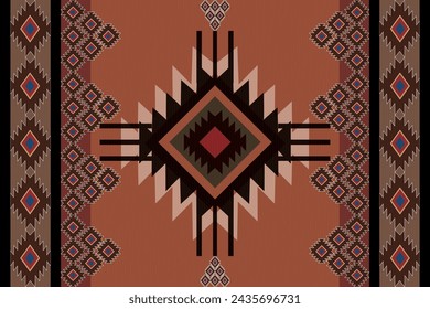 Navajo tribal vector seamless pattern. Native American ornament. Ethnic South Western decor style. Boho geometric ornament. Vector seamless pattern. Mexican blanket, rug. Woven carpet illustration