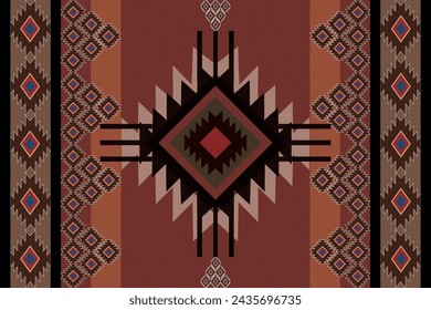 Navajo tribal vector seamless pattern. Native American ornament. Ethnic South Western decor style. Boho geometric ornament. Vector seamless pattern. Mexican blanket, rug. Woven carpet illustration