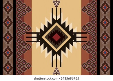 Navajo tribal vector seamless pattern. Native American ornament. Ethnic South Western decor style. Boho geometric ornament. Vector seamless pattern. Mexican blanket, rug. Woven carpet illustration