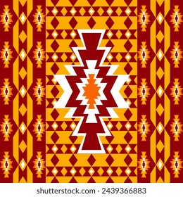 Navajo tribal vector seamless pattern. Native American ornament. Ethnic South Western decor style. Boho geometric ornament. Vector seamless pattern. Mexican blanket, rug. Woven carpet illustration.