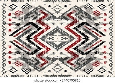 Navajo tribal vector seamless pattern. Native American ornament. Ethnic South Western decor style. Boho geometric ornament. Vector seamless pattern. Mexican blanket, rug. Woven carpet illustration