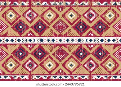 Vector tribal navajo patrón sin fisuras. Adorno nativo americano. Estilo étnico de decoración suroccidental. Adorno geométrico boho. Vector patrón sin fisuras. Manta mexicana, alfombra. Ilustración de alfombra tejida