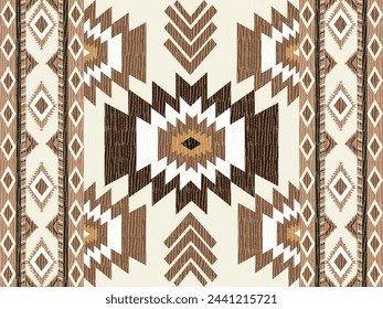 Navajo tribal vector seamless pattern. Native American ornament. Ethnic South Western decor style. Boho geometric ornament. Vector seamless pattern. Mexican blanket, rug. Woven carpet