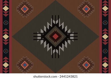 Navajo tribal vector seamless pattern. Native American ornament. Ethnic South Western decor style. Boho geometric ornament. Vector seamless pattern. Mexican blanket, rug. Woven carpet illustration