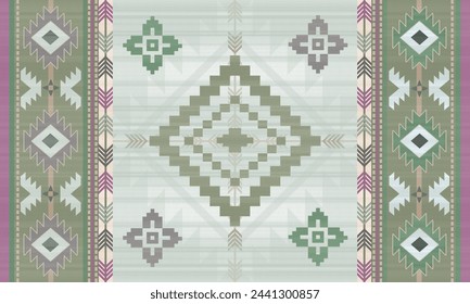 Navajo tribal vector seamless pattern. Native American ornament. Ethnic South Western decor style. Boho geometric ornament. blanket, rug. Woven carpet	