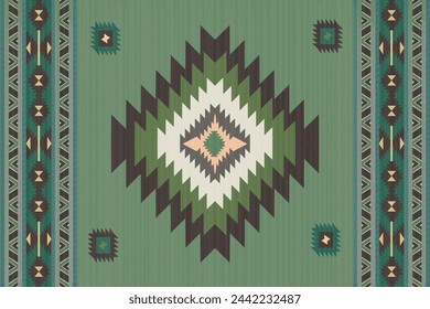 Vector tribal navajo patrón sin fisuras. Adorno nativo americano. Estilo étnico de decoración suroccidental. Adorno geométrico boho. Vector patrón sin fisuras. Manta mexicana, alfombra. Ilustración de alfombra tejida